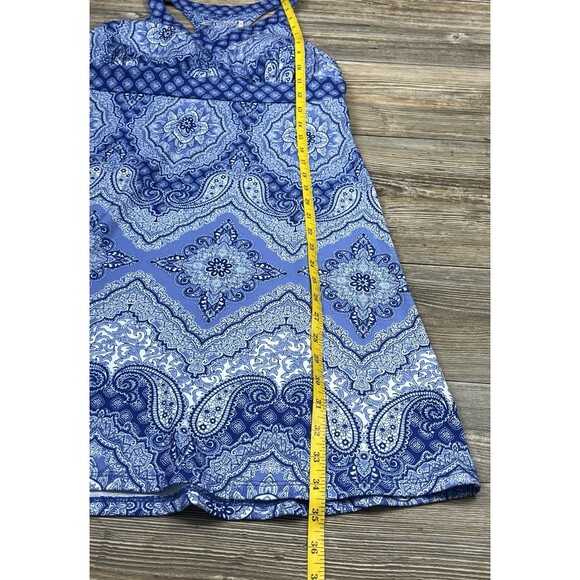 ZX Outdoor Lifestyle Dress Size S Athletic Dress V Neck Racerback Blue Paisley - Picture 6 of 14